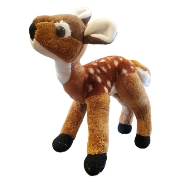 Wild Republic Deer Plush Stuffed Animal 9” Brown White Spotted Zoo Toy Reindeer - Picture 1 of 6